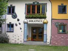 Bibliothekseingang früher